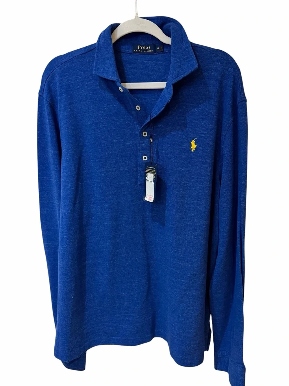 NWT Polo by Ralph Lauren Men's Long-Sleeve Polo Shirt - Blue size XL